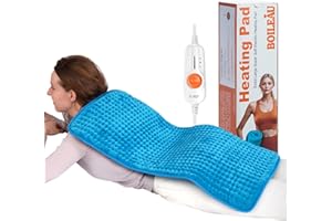 Boileau Electric Heating Pad for Back Pain and Period Cramps Relief, 17"x33" Extra Large XXXL ETL FCC Eligible, 3 Heating Lev