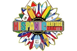 YARCOOLY Hispanic Heritage Month Decorations Latin American Wooden Door Sign Hispanic Heritage Month Door Decor Wreath Hispanic Heritage Month Decorations for Home School Classroom