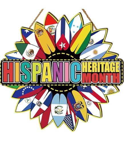Hispanic Heritage Month Wooden Door Sign - Latin American Decor For Home, School, Or Classroom