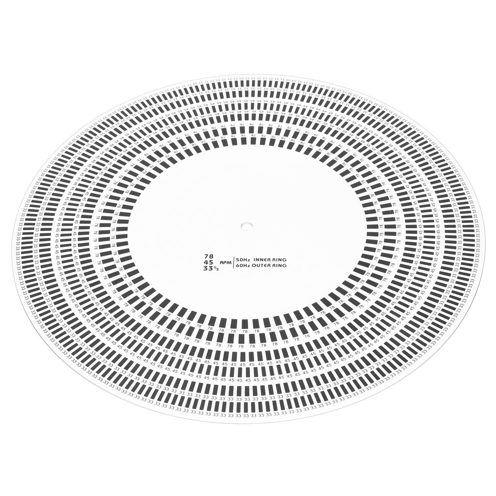 Turntable Strobe Disc & Stroboscope Mat for Record Players - 33/45/78 RPM, 50/60Hz Calibration Tool