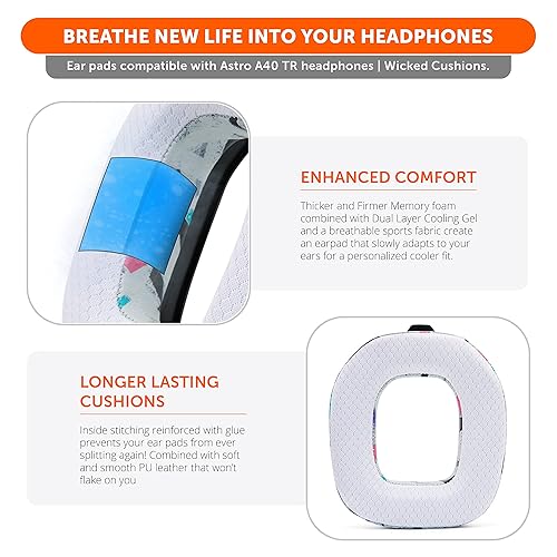 WC Freeze A40- Hybrid Fabric Cooling Gel Replacement Earpads for