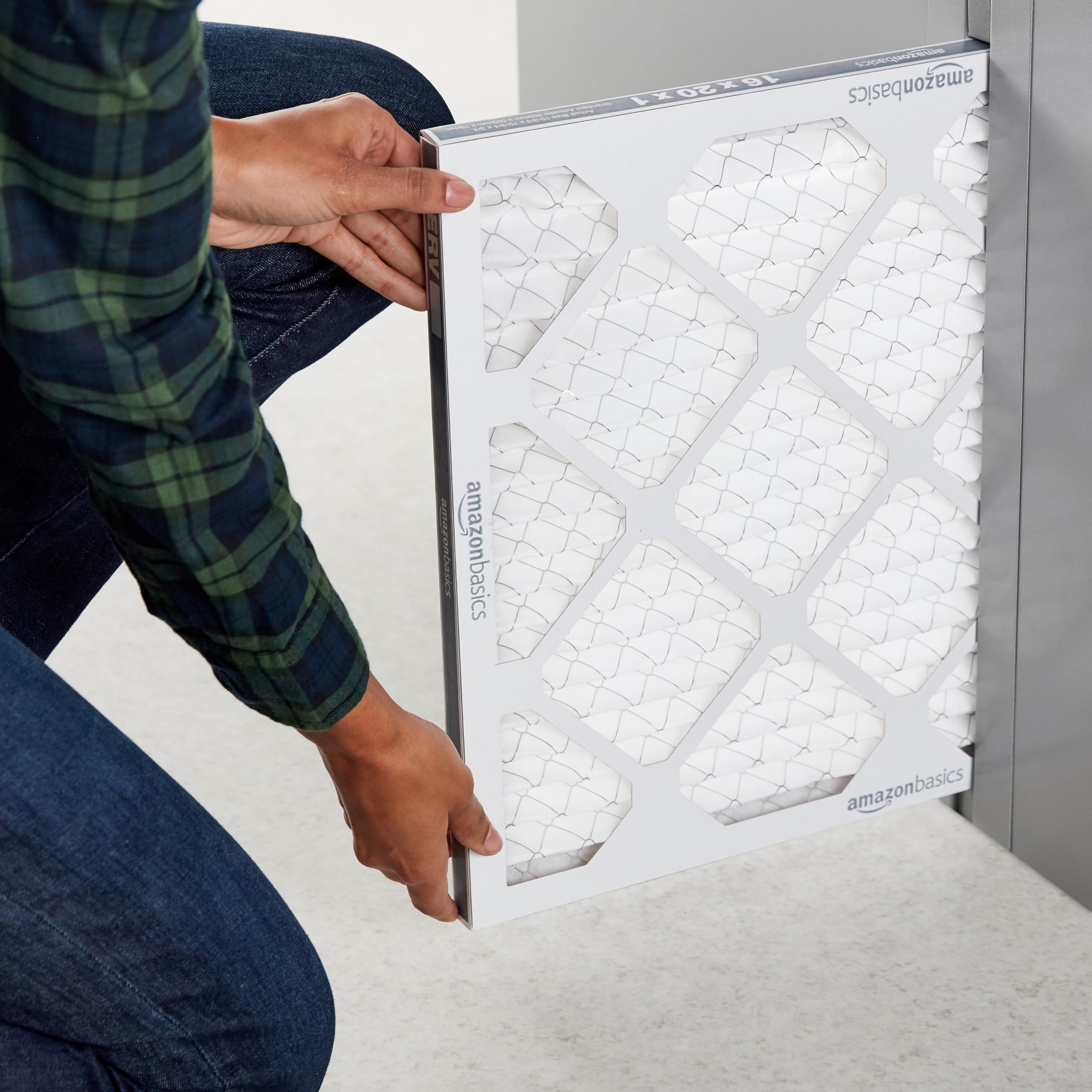 Amazon Basics 16x20x1 Air Filter 6 Pack, MERV 8 AC Furnace Filters (Actual Size: 15.75
