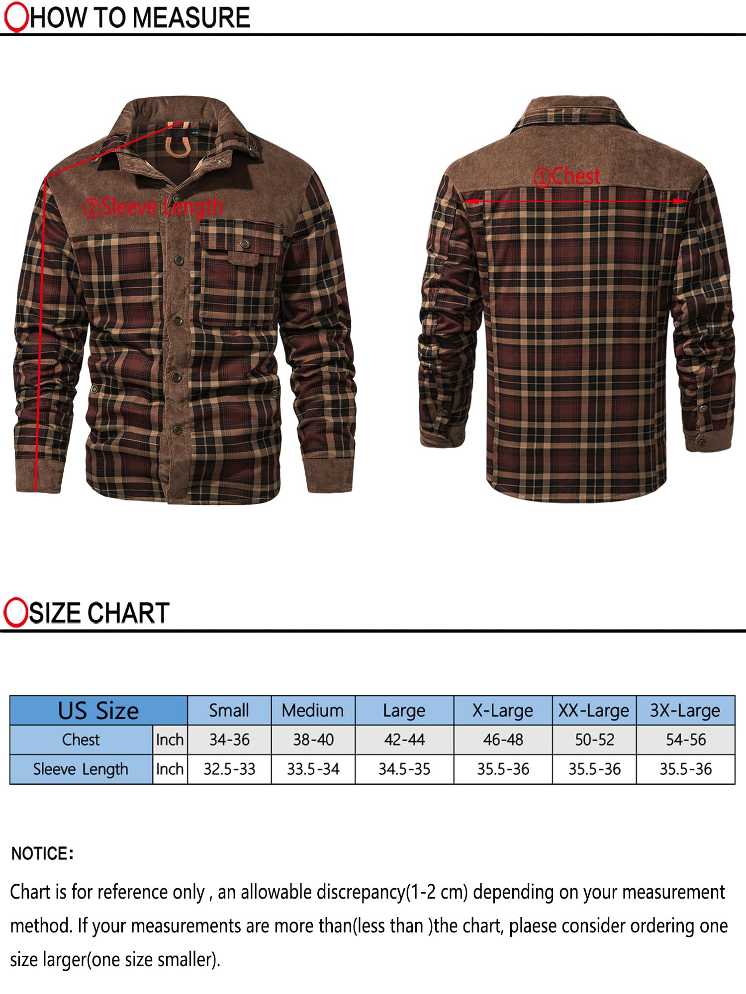 Mr.Stream Men's Outdoor Casual Vintage Long Sleeve Plaid Flannel Button Down Shirt Jacket