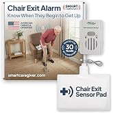 Smart Caregiver Fall Prevention Monitor and Weight Sensing Chair Pad - Alerts Caregiver When They Get Up from Chair - Chair Exit Alert for Elderly - 1 Year Warranty