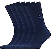 VRD Mens Dress Socks Bamboo Rayon 5-Pack Crew Socks Mid-Calf Length Fits Shoe Size 8-13 Gift Box