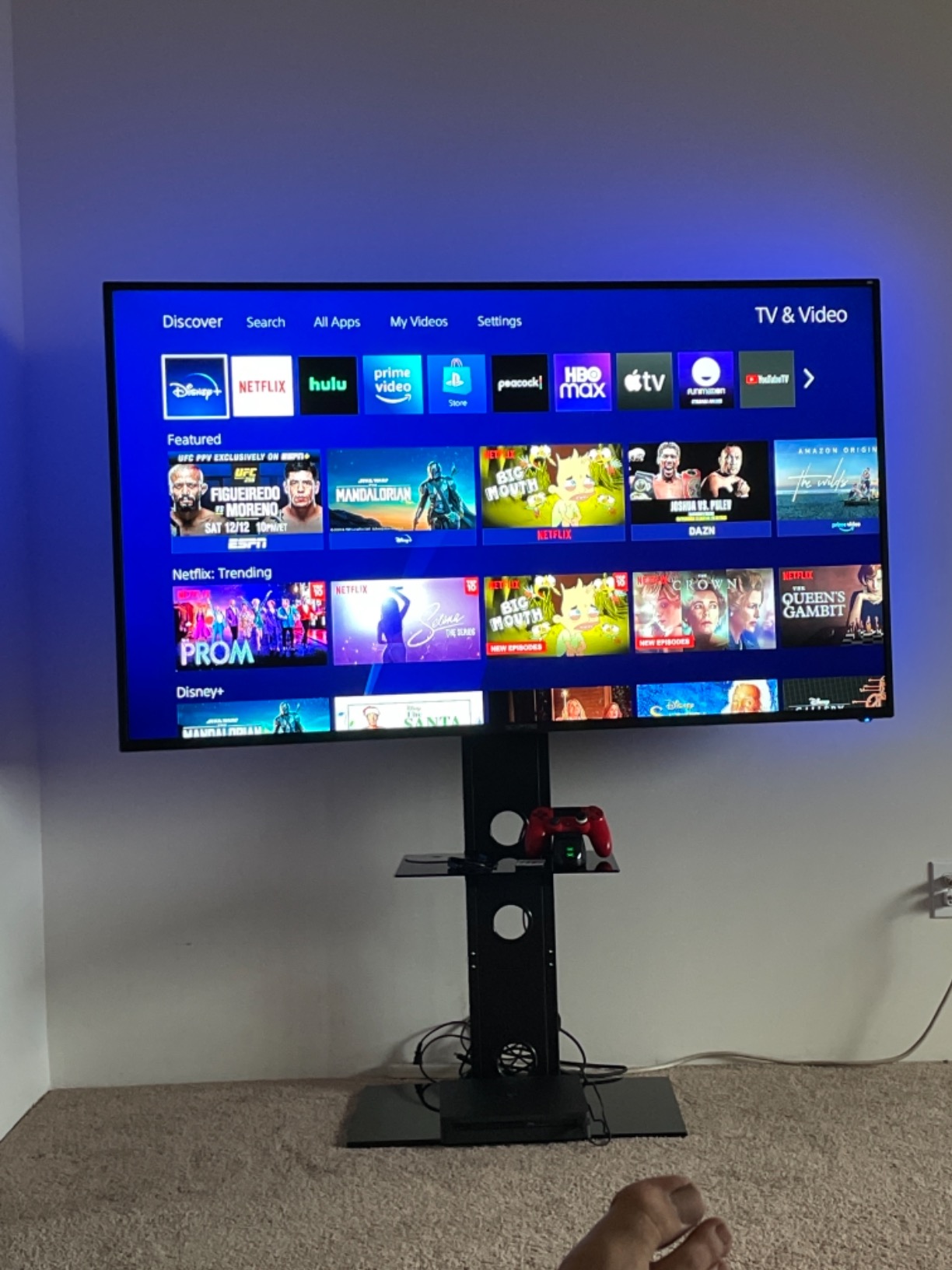 15/mo Finance PERLESMITH Swivel Floor TV Stand / Base with Shelves