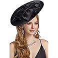 BABEYOND Derby Hats for Women - Fascinators Tea Party Hats Headband Wide Brim Fascinator Wedding Cocktail Flower Feathers