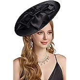 BABEYOND Derby Hats for Women - Fascinators Tea Party Hats Headband Wide Brim Fascinator Wedding Cocktail Flower Feathers