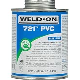 Weld-On 10162 721 PVC Solvent Cement, Blue, 1 Pint