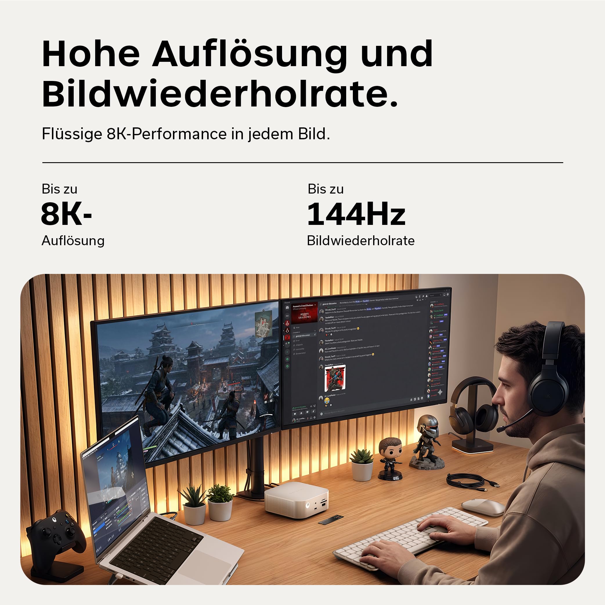 SATECHI Thunderbolt-5 CubeDock™ Dockingstation, 80-120 Gbit/s (USB4 komp.), integriertes NVMe SSD Gehäuse, 140W Laden, Multi-Display bis 8K, USB-C & USB-A 10 Gbit/s, aktive Kühlung, Silber 6