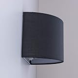 HARPER LIVING Indoor Wall Light with Switch Grey Fabric Shade E27 view 5