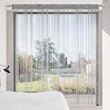 SULIVES String Curtains Door Fly Screen Curtain 100x200cm Silver view 8