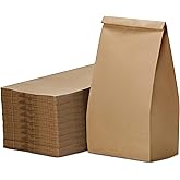 Culinware Kraft Paper Bags 8 Lb - Durable Brown Bags for Snack, Lunch, Sandwich, Pastries, Popcorn, Grocery and Party Favor - 6.1 x 4.25 x 12.3 In - 500 Count