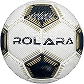 ROLARA Gold Series Soccer Ball Size 5 - NFHS Approved Thermal Bonded Korean PU Leather Professional Match Balls - Water Resistant with Hybrid Bladder for Superior Air Retention - Official Size