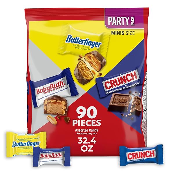 ASSORTED BUTTERFINGER, CRUNCH, AND BABY RUTH MINI CHOCOLATES,...