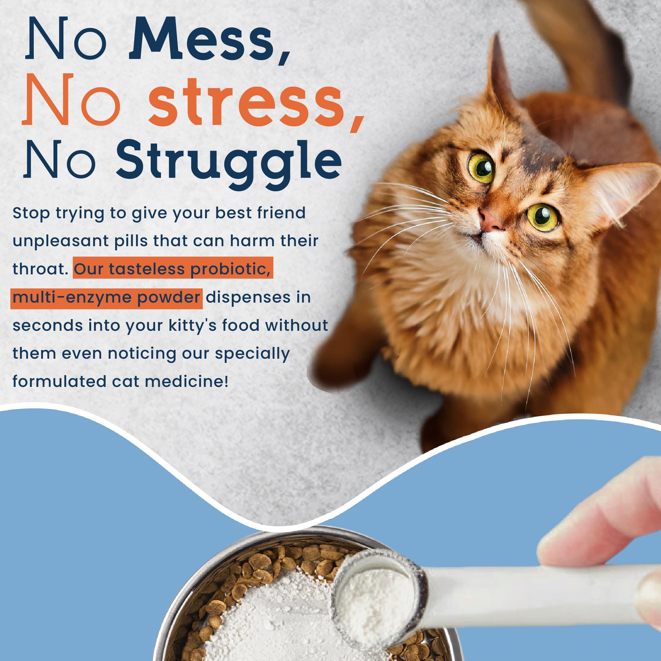 Pet Ultimates Probiotics for Cats 20Species Cat Probiotic Powder to Treat Diarrhea, Vomiting