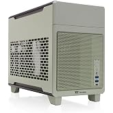 Thermaltake TR100 SFF Chassis; mITX Support; 18.9 Liters; PCIe 4.0 Riser Cable Included; 360mm GPU Clearance; 280mm Radiator Support; Removable PCIe Bracket; Matcha Green; CA-11A-00SENN-00