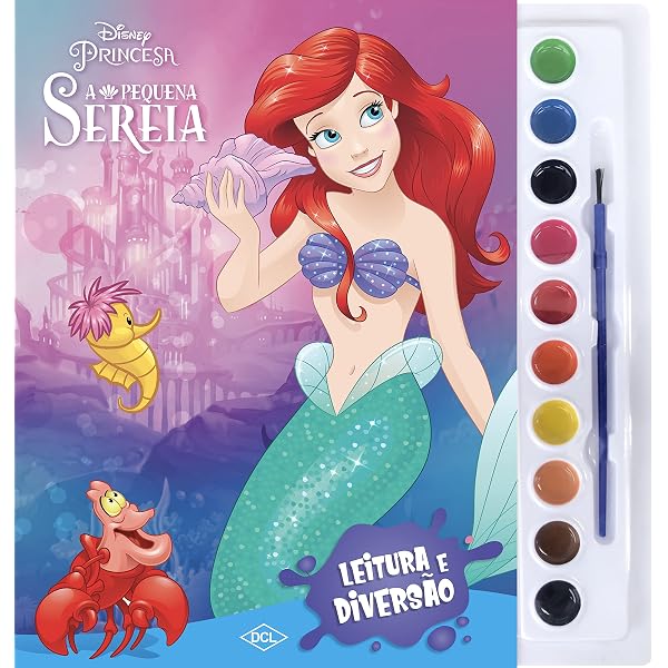 A Pequena Sereia Ariel Desenhando Em Cores Pequena Sereia: Veja