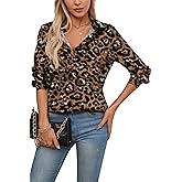 Womens Satin Silk Button Down Shirts Long Sleeve Blouse Casual Work Office Tops