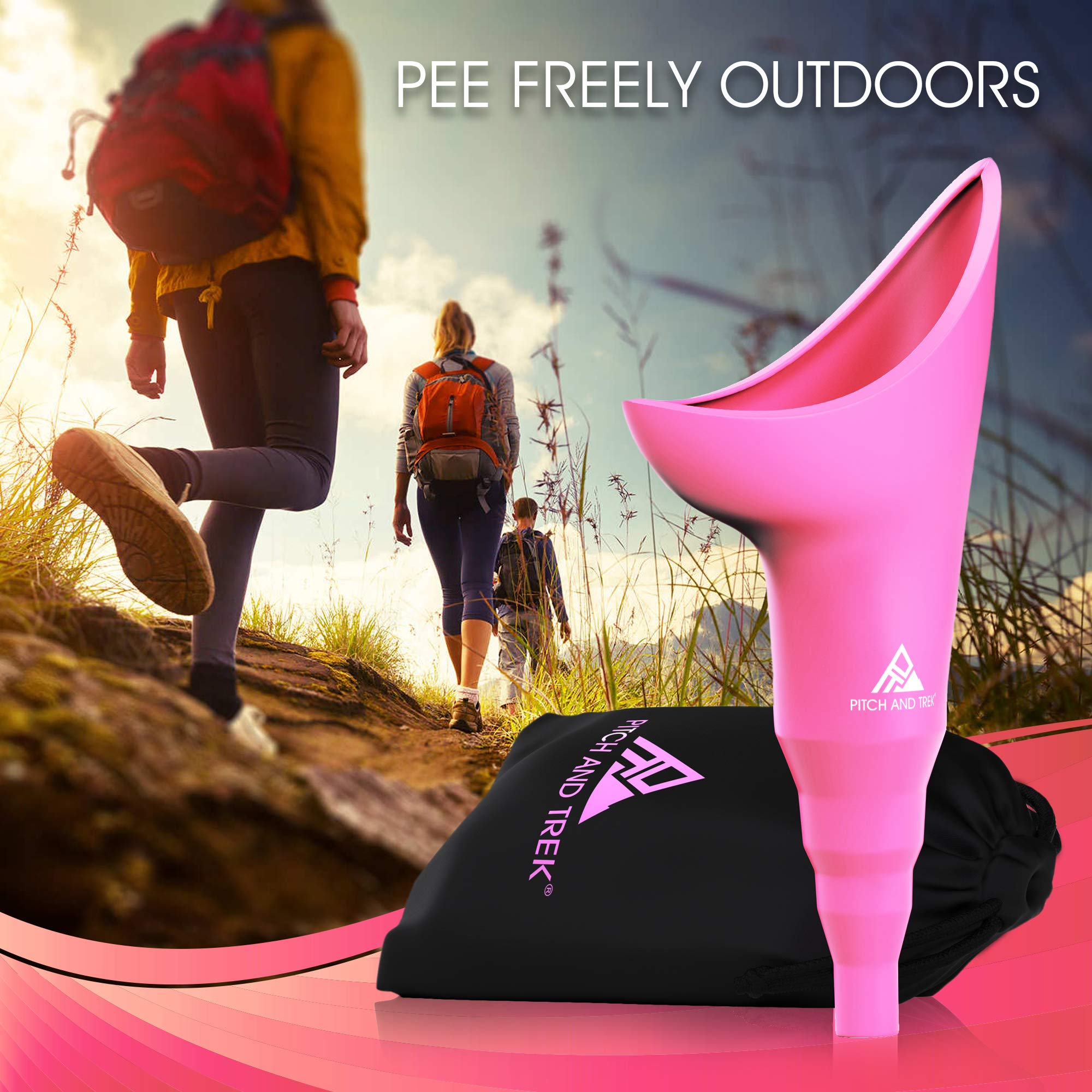 Pitch and Trek Female Urination Device Travel Urinal & Pee Funnel for