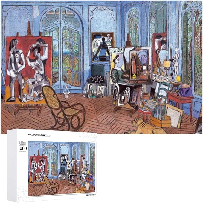 Traasd11an Jigsaw Puzzle 1000 Piece Picasso's Studio，Wall Art Hanging