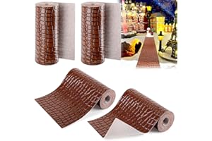 U0U 4PCS Christmas Village Road,39 x 3.5 Inch Christmas Village Accessories Roads,Brown Christmas Village Brick Road for DIY Christmas Village Roads and Streets Decorations (Brown)