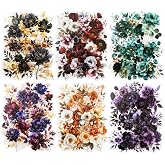AuriicLeaf 120 Pcs Gothic Floral Stickers for Scrapbooking and Journaling | PET material with dark roses, peonies and botanical bouquets for junk journals, collage, planners and card making