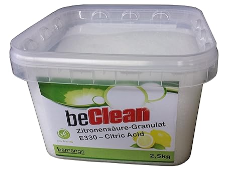 beClean Entkalker Zitronensäure Granulat E-330 Citric Acid 2,5 kg