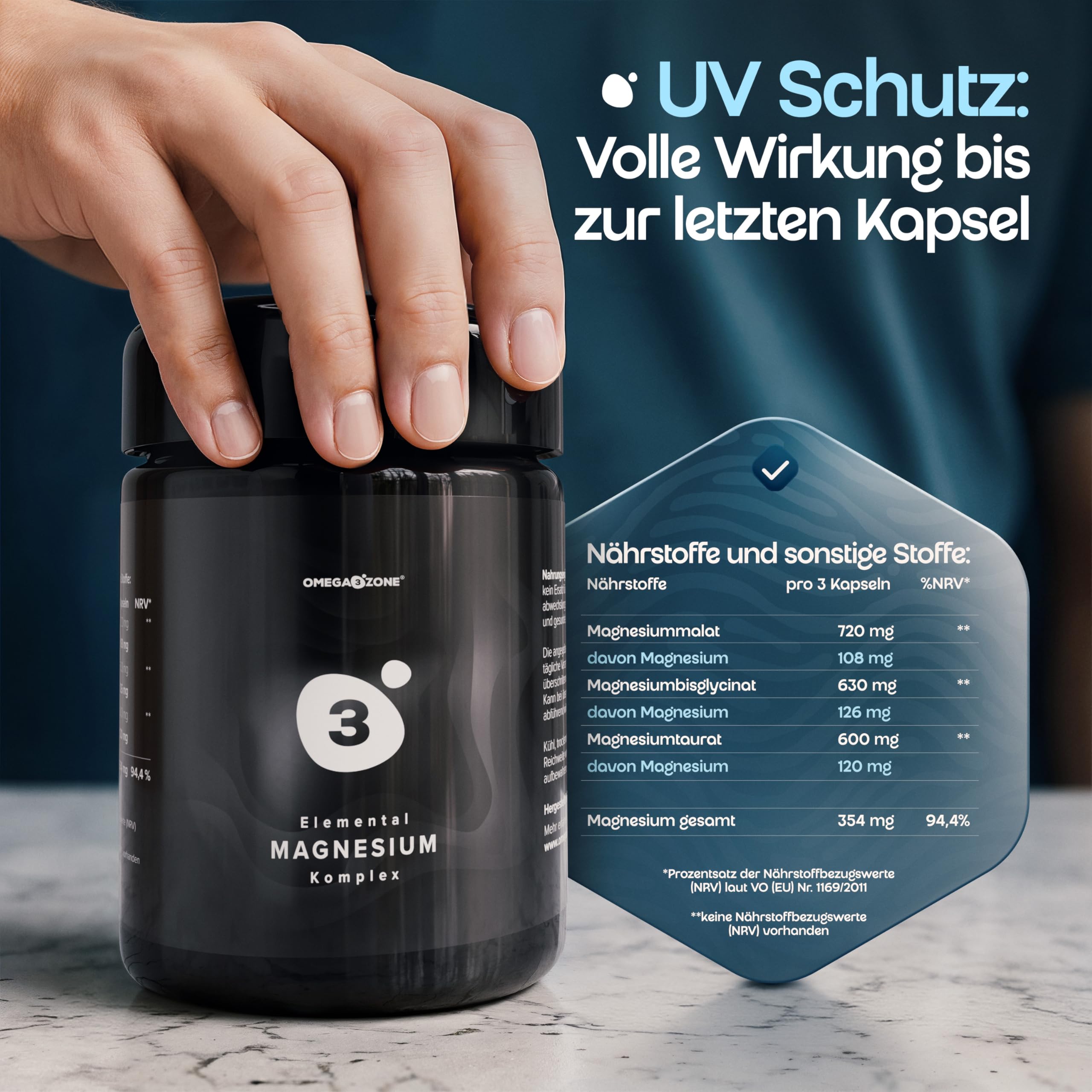 omega3zone Magnesium Komplex | 354 mg elementares Magnesium | 120 Kapseln 5