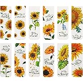 12 Pieces Sunflower Magnetic Bookmarks Inspirational Magnetic Bookmarks Magnet Page Markers Positive Book Marker for Students Teachers School Home Office Supplies, 12 Styles