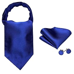 Ailisus Cravat Tie and Lapel Pin Set Mens Solid