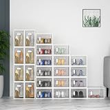SIMPDIY 12 pcs Clear Stackable Shoe Storage Boxes with Lids UK 9.5 fit view 7