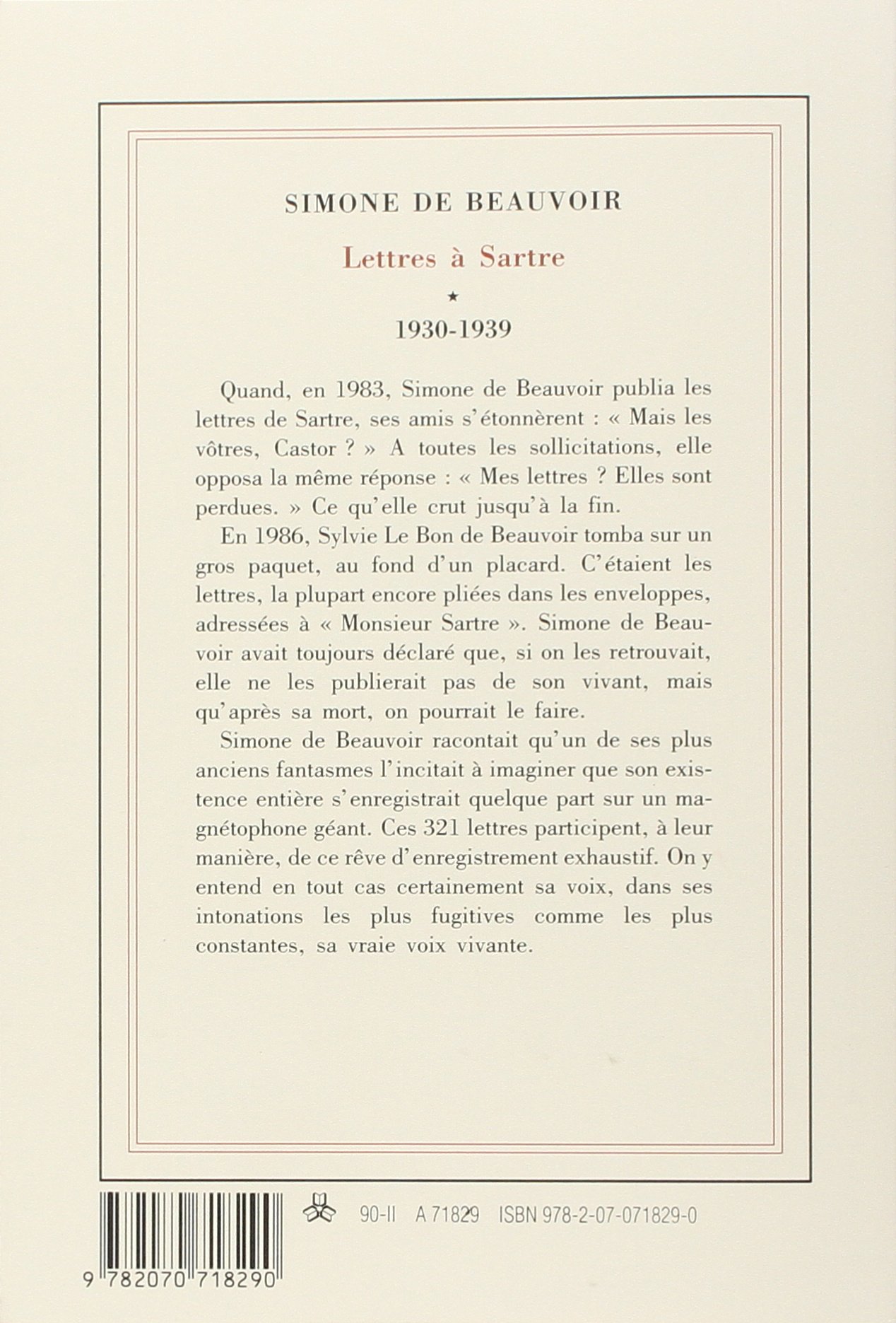 Lettres A Sartre 1930 1939 1 Blanche French Edition Beauvoir Simone De Le Bon De Beauvoir Sylvie 9782070718290 Amazon Com Books