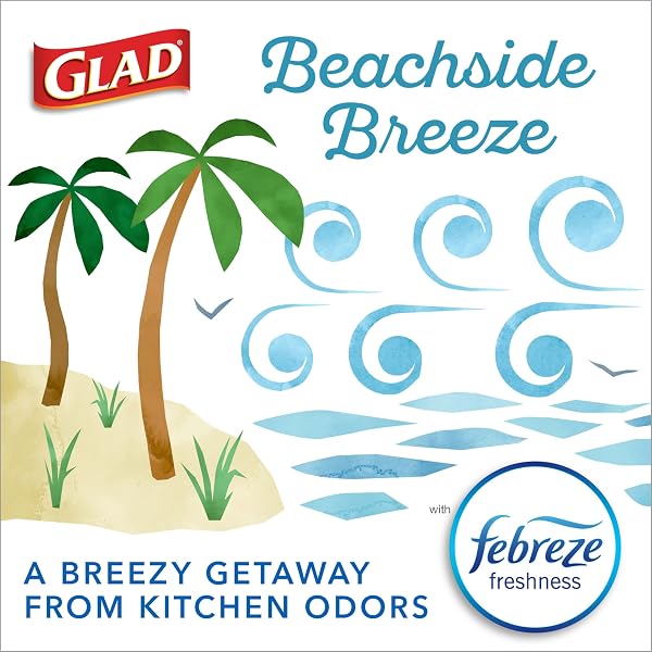 GLAD FORCEFLEX MAXSTRENGTH TRASH BAGS, 13 GAL, BEACHSIDE BREEZE, 34 CT (PACKAGE MAY VARY)