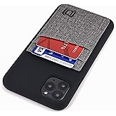 Dockem Silicone Wallet Case for iPhone 11 Pro Max (6.5"): Protective Card Case with Built-in Metal Plate for Magnetic Mounting & 2 Credit Card Holder Slots (Luxe M2L, M-Series, Black w/Grey)