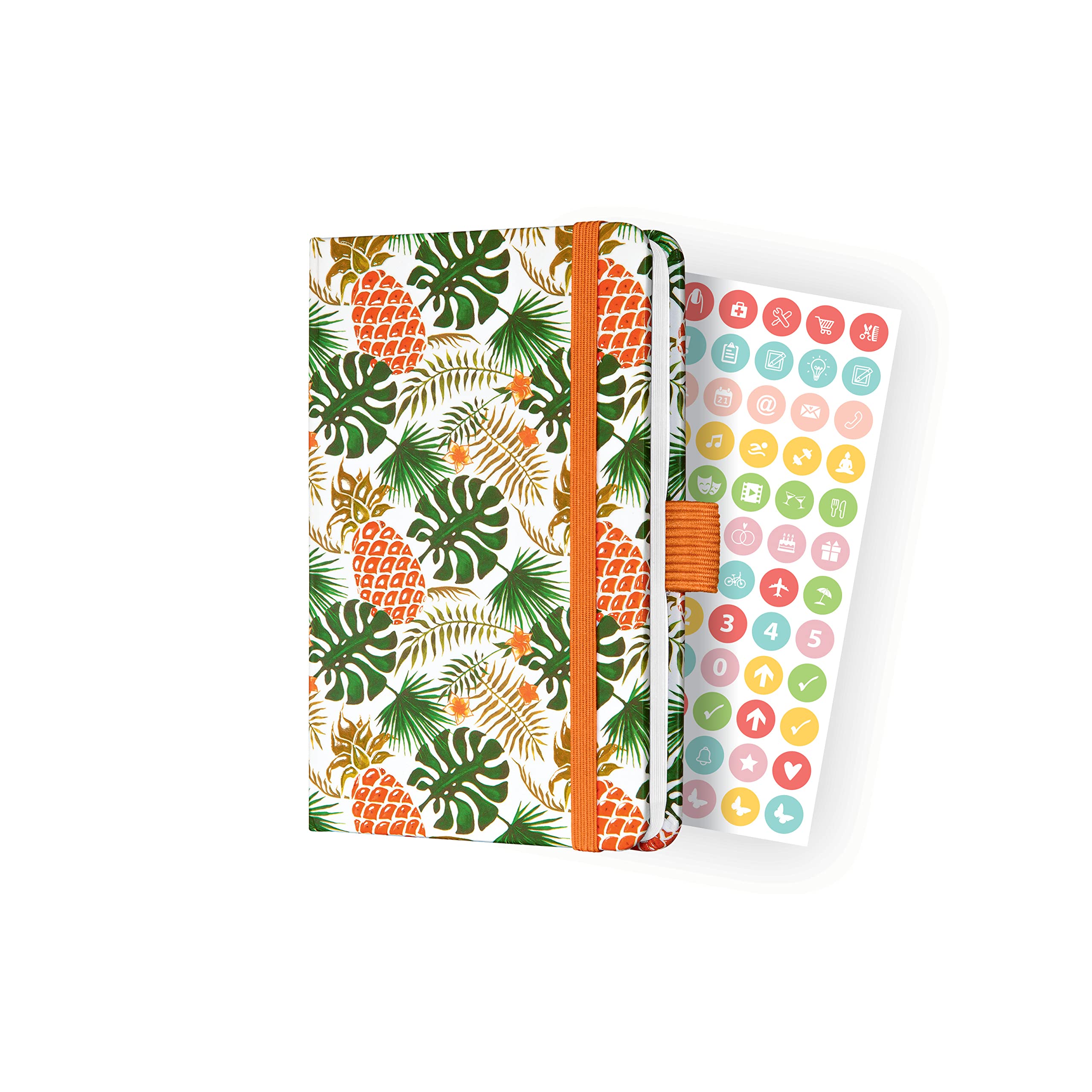 SIGEL J3316 Jolie Weekly diary 2023 - Tropic Green - 9,5 x 15 cm - hardcover - 174 pages - green, orange