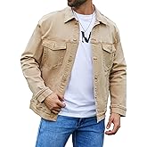 Bindefon Denim Jackets for Men Trucker Jean Jacket Unlined Coats Spring Fall Outfits