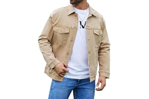 Bindefon Denim Jackets for Men Trucker Jean Jacket Unlined Coats Spring Fall Outfits