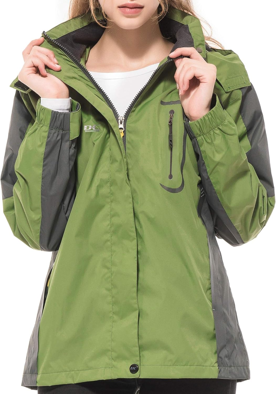Diamond Candy Waterproof Rain Jacket Women Lightweight Outdoor Raincoat Hooded for Hiking : Clothing