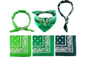 Blulu 6 Pcs Neon Color Cowboy Bandanas for Men Women Assorted Paisley Pattern Handkerchiefs 22 x 22 Inch Kids Headwrap Scarfs