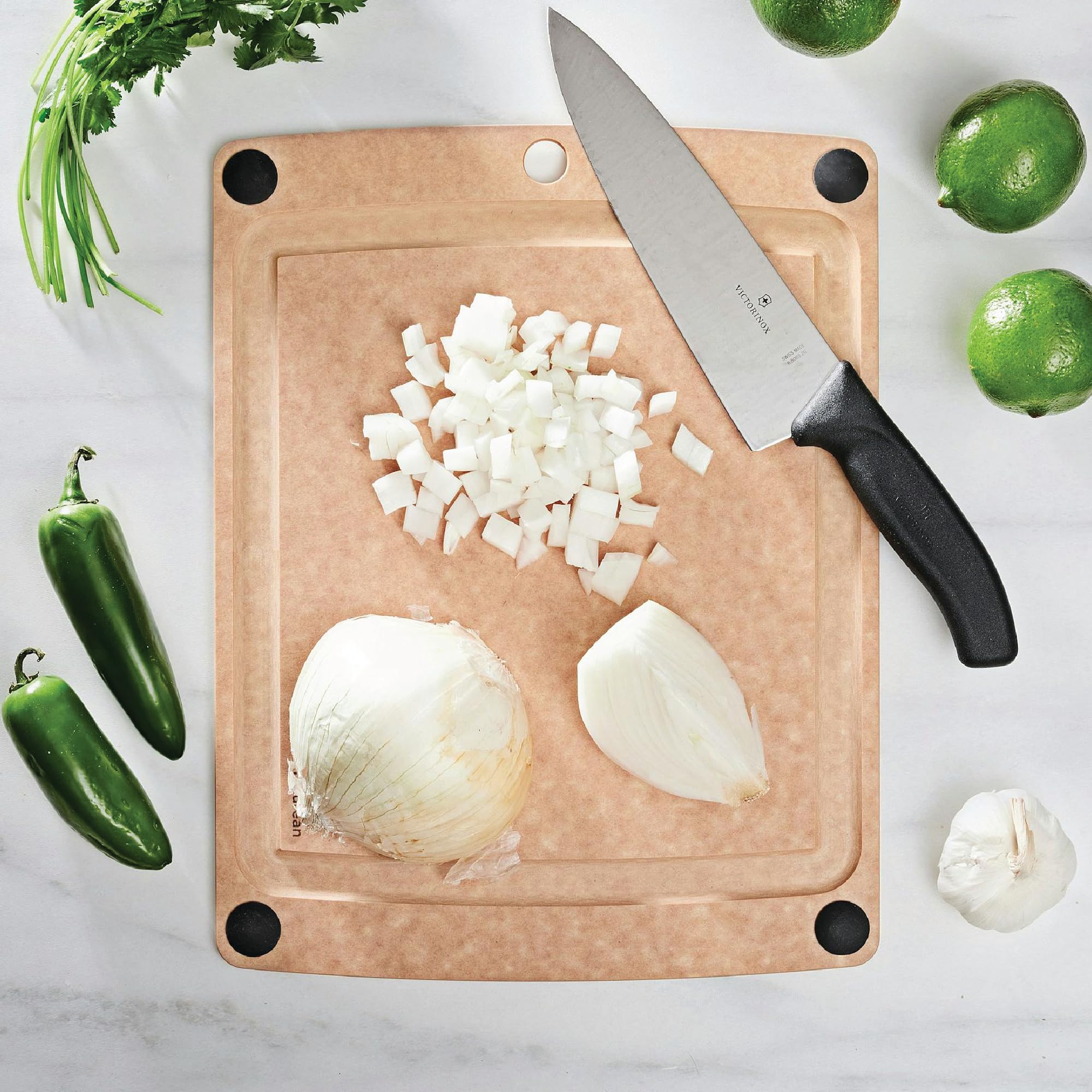 Epicurean All-In-One Cutting Board with Non-Slip Feet and Juice Groove, 14.5