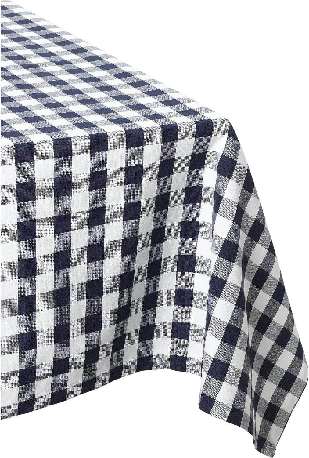 DII Buffalo Check Collection, Classic Farmhouse Tablecloth, Tablecloth, 60x84, Navy & White Check — image 1