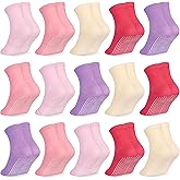 SkiBeaut 15 Pairs Toddler Socks, Kids Gripper Non Slip Toddlers Boy Girls Anti Skid Socks for 1-10 Years