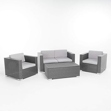 Denise Austin Patio Furniture Capulet Outdoor 4 Piece Grey