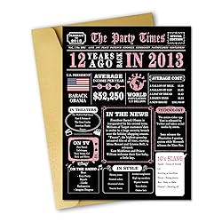MOROLURU Big 12th Birthday Card, Happy 12th