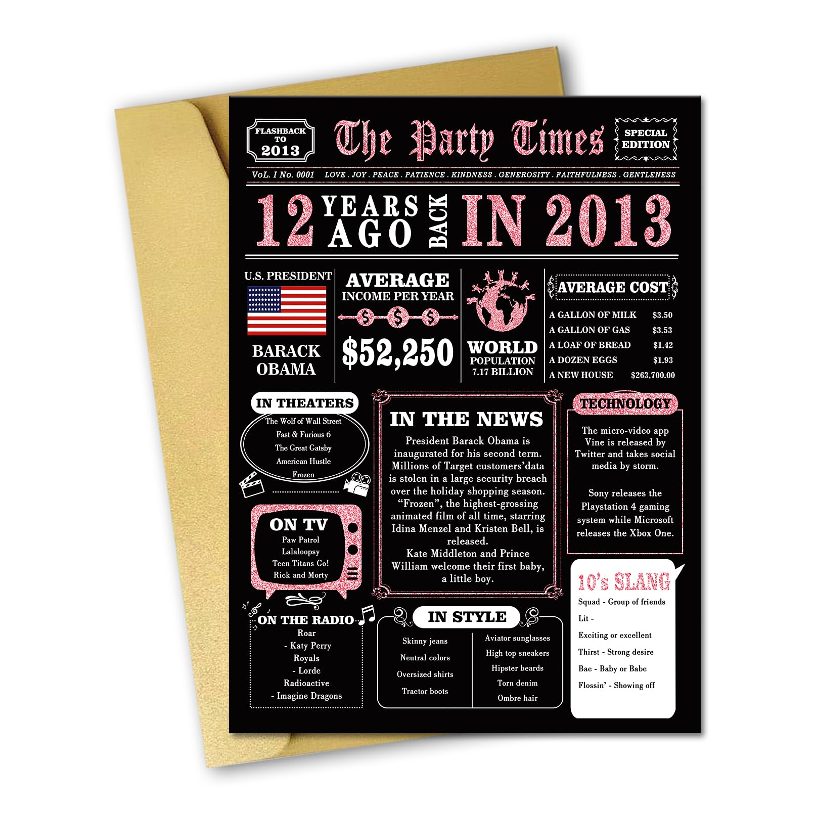 MOROLURU Big 12th Birthday Card, Happy 12th