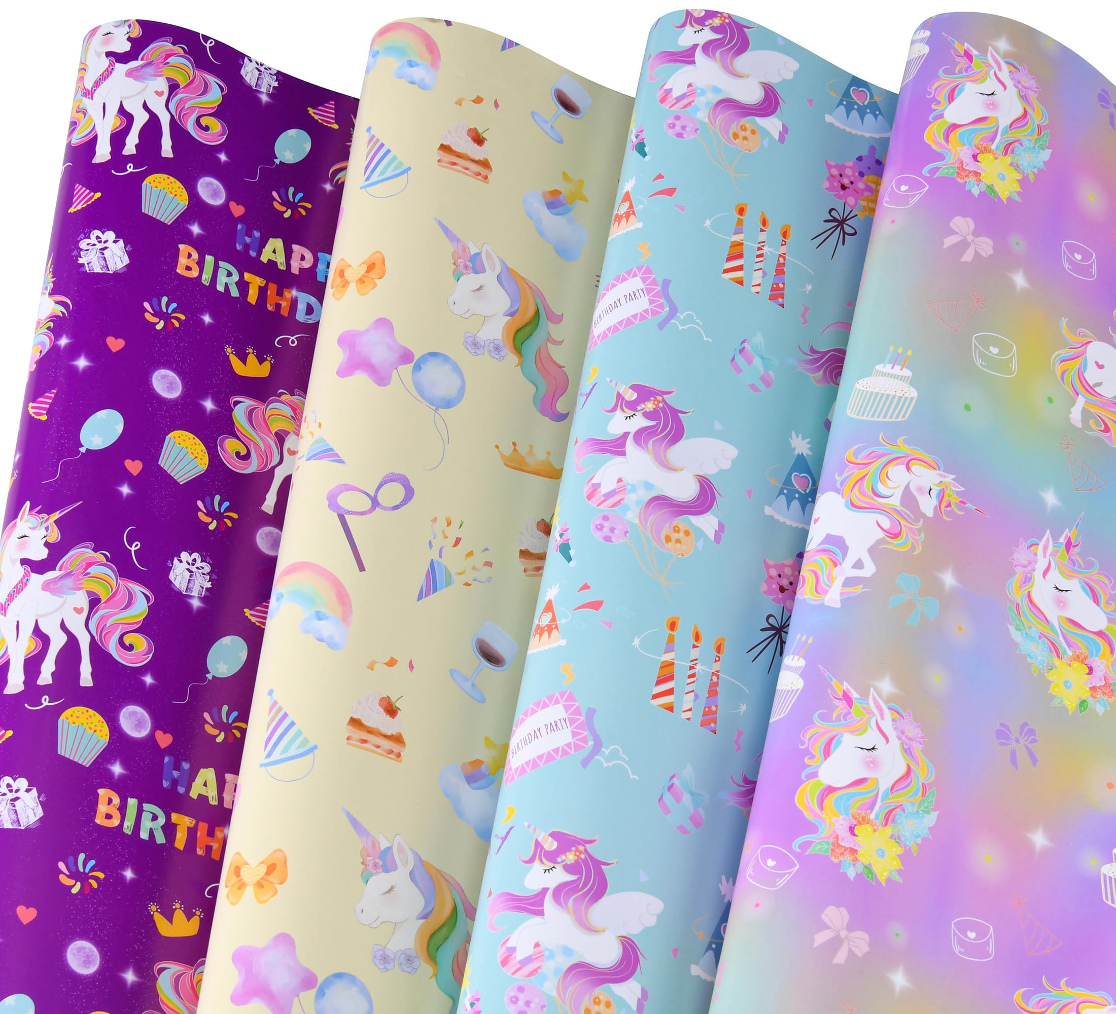 Titiweet Unicorn Wrapping Paper, 6 Large Sheets