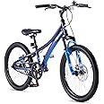 Royalbaby Kids Mountain Bike Aluminium 20/24 Inch MTB Sports Bicycle, 1-Speed/8-Speed Hardtail Dual Disc Brakes Front Suspension Boys Girls Teens Ages 7+ Years