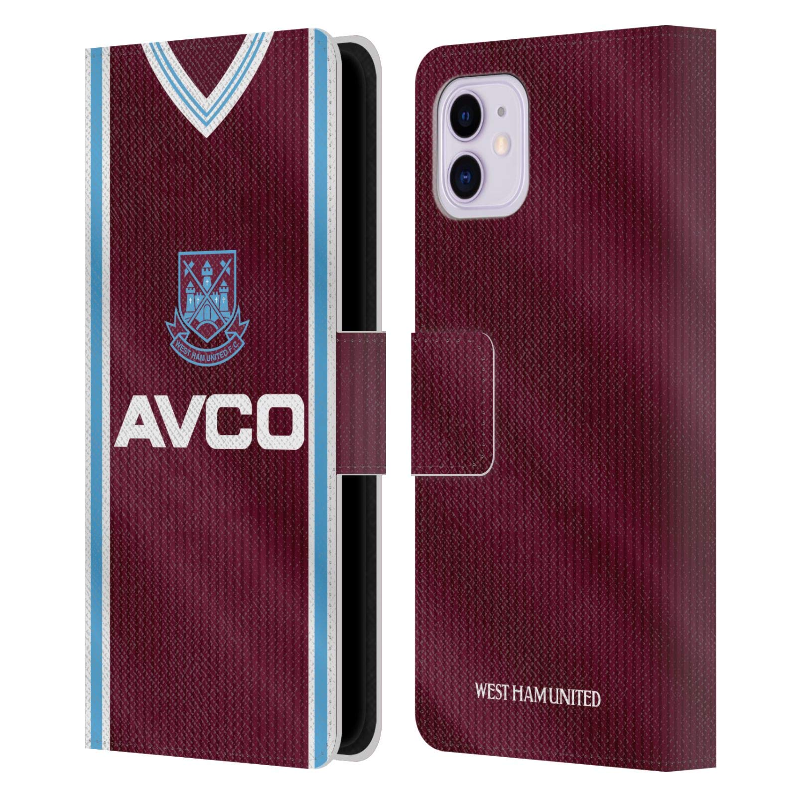 Head Case Designs Officially Licensed West Ham United FC 1987 Home Retro Kits Leather Book Wallet Case Cover Compatible With Apple iPhone 11