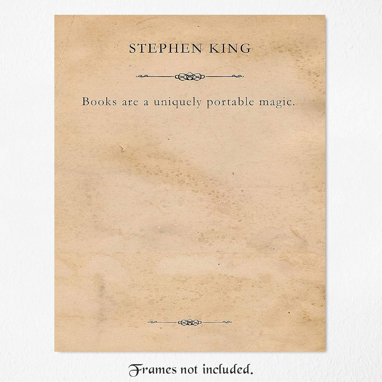 Amazon Com Stephen King Books Are A Uniquely Portable Magic Poster Prints 11x14 Unframed Typography Book Page Picture Great Wall Art Quotes Decor Gifts Under 15 For Home Student Teacher Literary Fan Handmade amazon com
